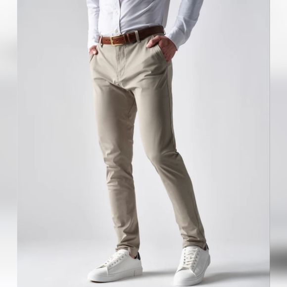 RHONE Pants Mens Rhone Commuter Pant Slim Straight Khaki Tan Euc